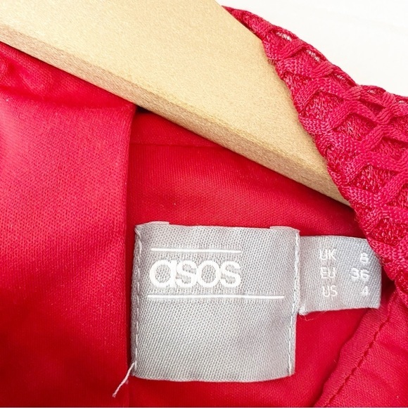 ASOS Red Back Cut Out Mini Dress Christmas Party - Picture 10 of 12